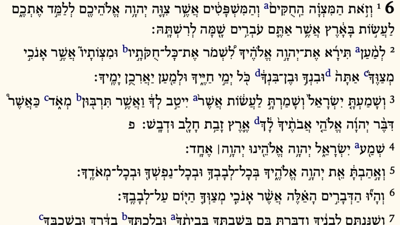 Hebrew Parsing, Deuteronomy 6