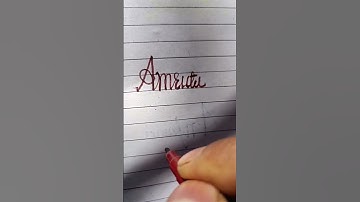 #amruta #name cursive writing, handwriting tik tok art, artist #calligraphy #short #viral #youtube