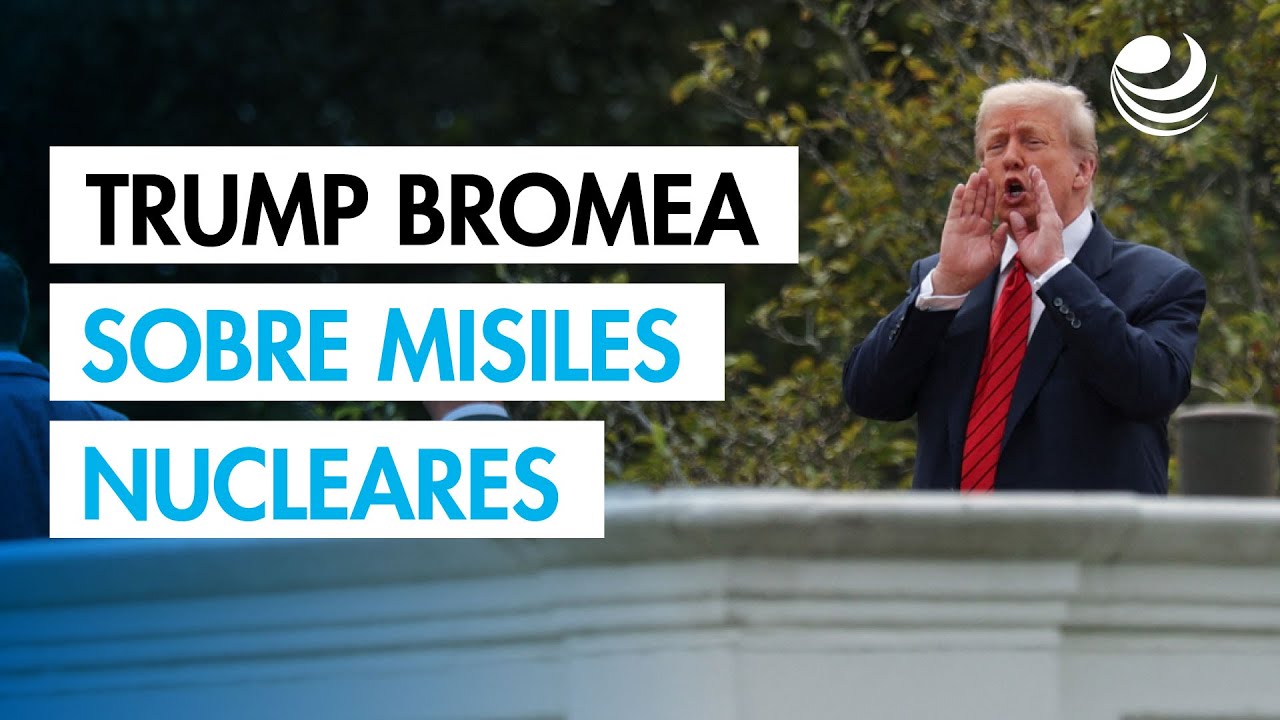 Trump bromea sobre misiles nucleares tras subir al techo de la Casa ...