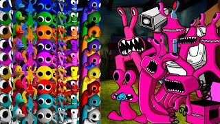 All PINK Characters Rainbow Friends Vs All Rainbow Friends All Colors Friday Night Funkin Mod Roblox