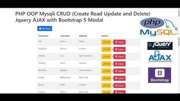 PHP OOP Mysqli CRUD (Create Read Update and Delete) Jquery AJAX with Bootstrap 5 Modal