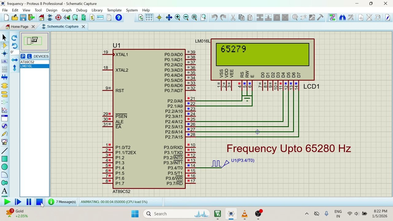 Measurement of Frequency by 8051 