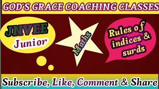 #JNVEE#Maths#Rules of indices &amp; surds#Junior#Topper#