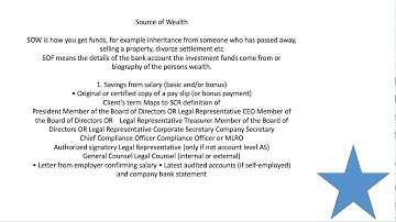 KYC Source of Wealth Source of Funds