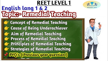 Remedial teaching || Reet || English pedagogy || #remedialteaching #reet2021 #reet