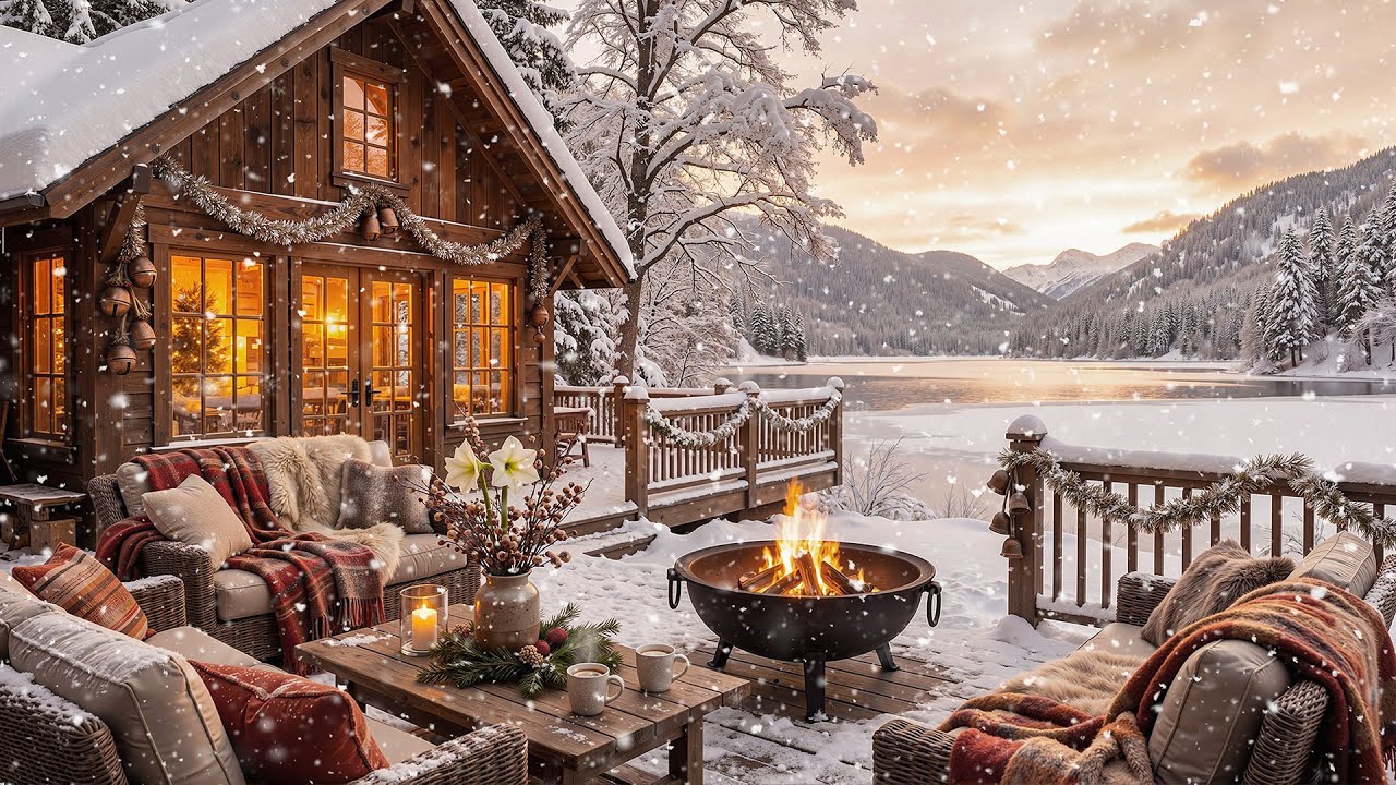 Уютная зимняя джазовая атмосфера за чашкой кофе | Нежная фортепианная музыка и тепло камина