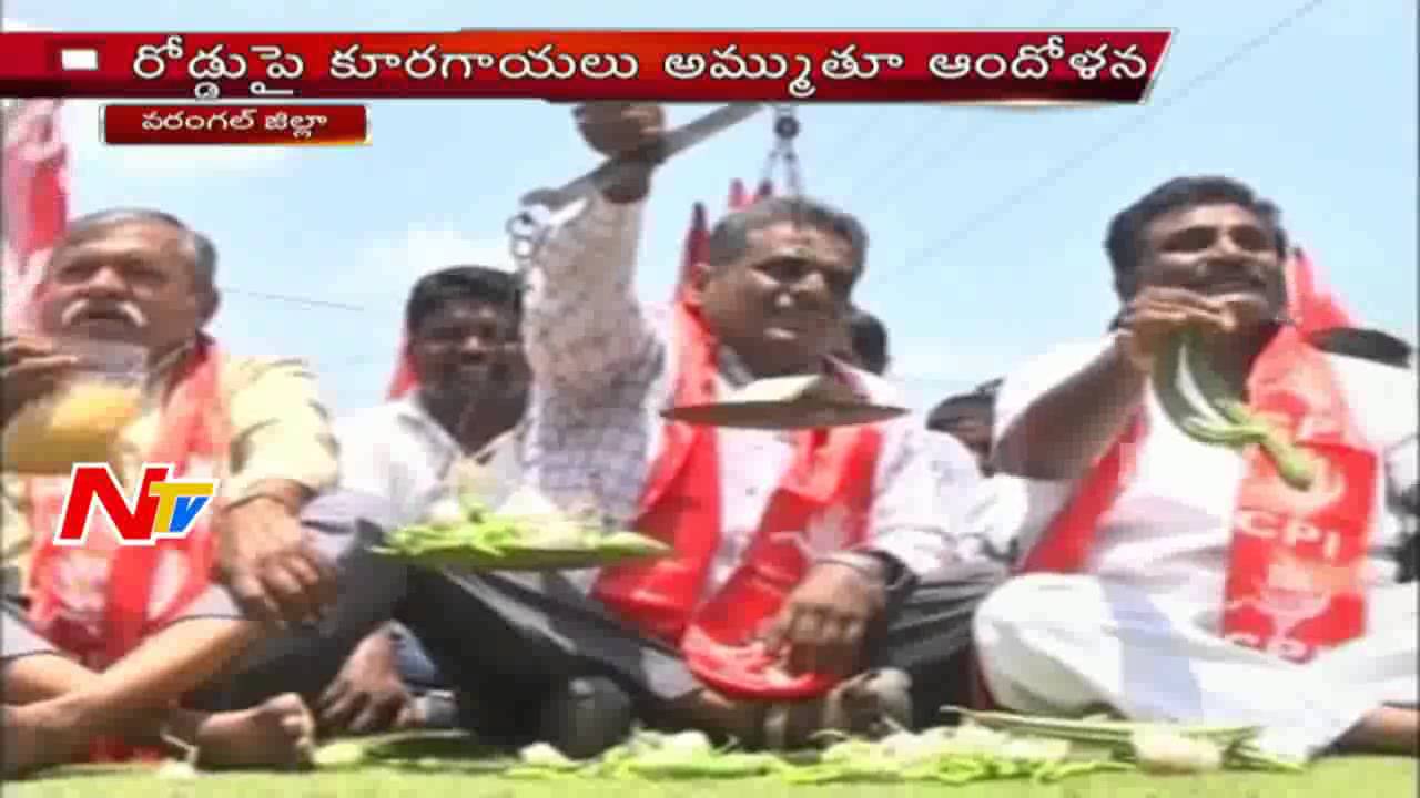 CPI Leaders Protests in Warangal