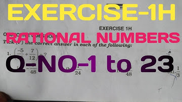 Rs Aggarwal Class 8 Math|Chapter-1|Rational numbers|Exercise-1H|Q-NO-1 to 23|#mathmanner #Mathmanner