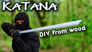 How to Make a Wooden KATANA / Ninja Sword Ninjato from a ruler. DIY KATANA made of wood