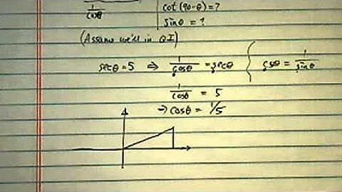 *Exact Value of Trig Functions: Sec(angle)= 5 & in quadrant 1; find Cotangent, tangent, sine
