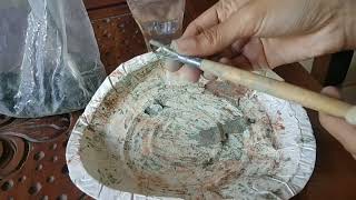 Green CLAY ASMR/WATER SOUNDS ASMR/CLAY CHUNKS ASMR/CLAY ASMR/DRIED CLAY SATISFYING ASMR