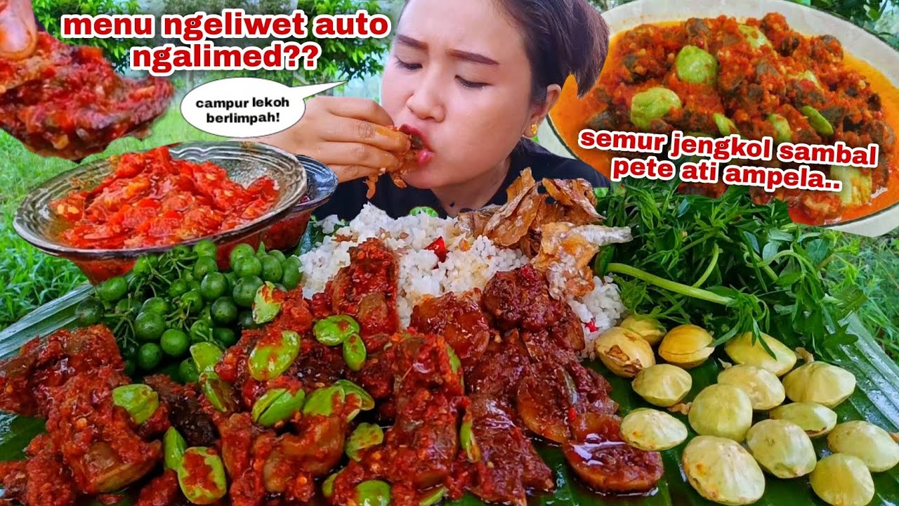 SUNDA CEUNAH⁉️ NASI LIWET SAMBAL PETE ATI AMPELA LALAPAN MENTAH JENGKOL MUDA LEUNCA DAUN KENIKIR