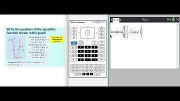 Quadratic Function using TI nspire to find 3 unknowns
