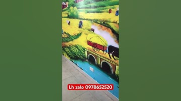 Hoàn thiện tranh dán tường 3D đồng quê khổ lớn rất đẹp