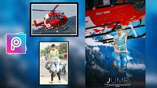 Helicopters Photo Editing Tutorial PicsArt || Helicopter+Boy new Manipulation Editing || screenshot 4