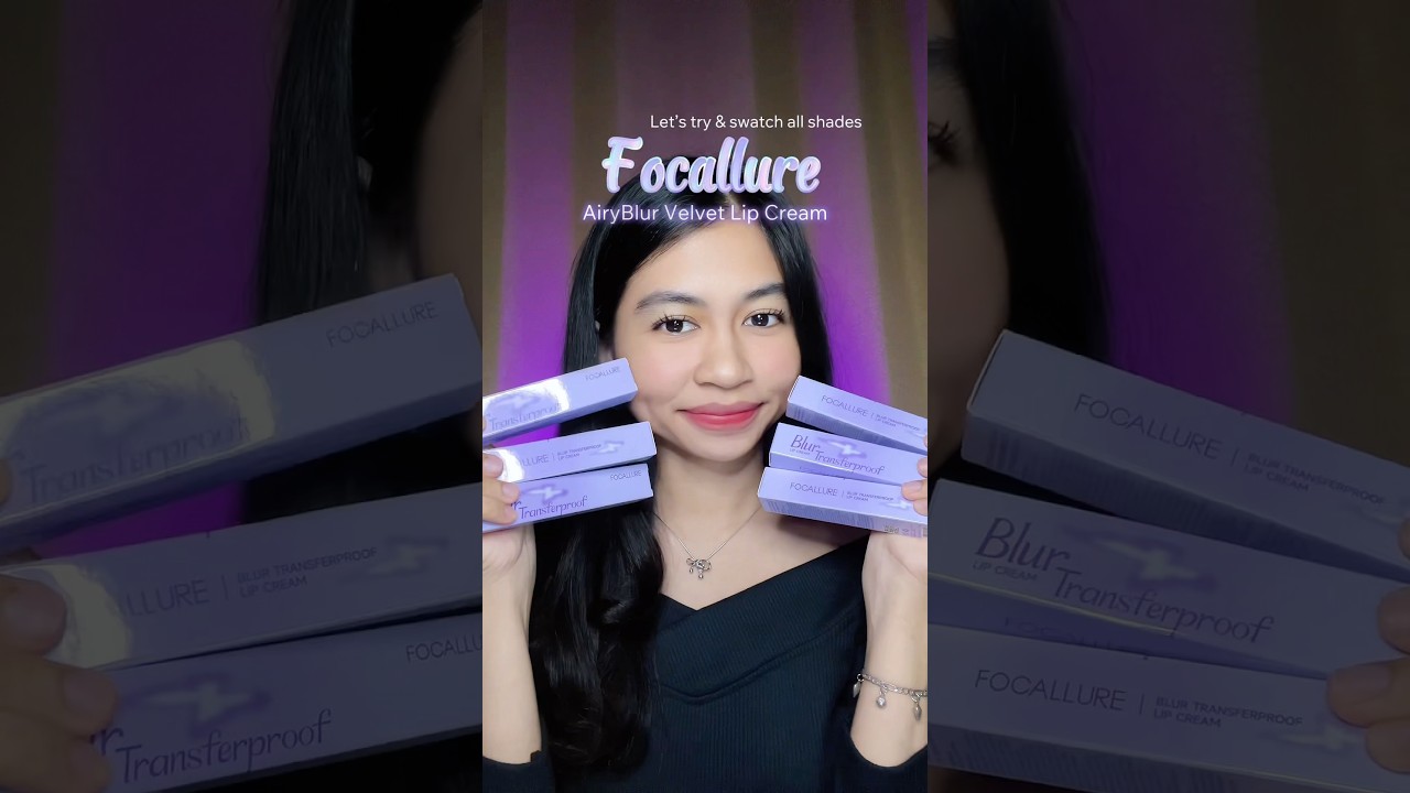 Swatch all shades Focallure AiryBlur Velvet Lip Cream. Formulanya enak bgt bibir auto ngeblur 👏🏻