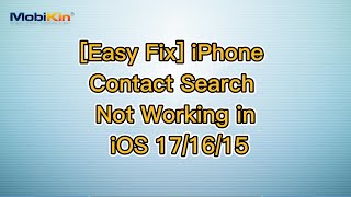 [Easy Fix] iPhone Contact Search Not Working in iOS 17/16/15