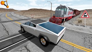 ТЕСЛА КИБЕРТРАК ПРОТИВ ПОЕЗДА! САМАЯ ПРОЧНАЯ МАШИНА | BeamNG.drive