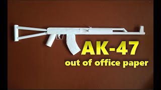 How to make a AK 47 assault rifle out of office paper Resimi