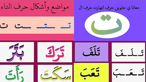 كلمات بالفتح علي حرف التاء وشرح حرف التاء من البدايه كلمات بالفتح علي حرف التاء وشرح حرف التاء من البدايه