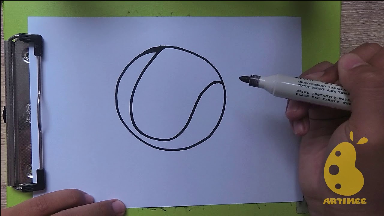 How to Draw tennis ball - YouTube