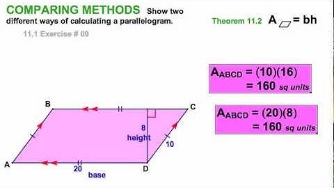 Area of parallelograms & triangles / 11.1A