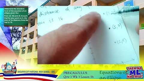 Equation of an Ellipse Centered at (h, k) given the Foci and the Distance from Any Point on the Foci