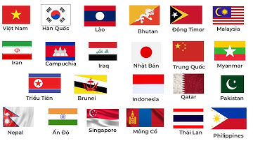 Quốc Kỳ Các Nước Châu Á - Song Ngữ Anh-Việt | Nhận Biết Quốc Kỳ Các Nước Trên Thế Giới #learnenglish
