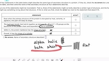 ALEKS: Naming an element of a protein secondary structure from a description