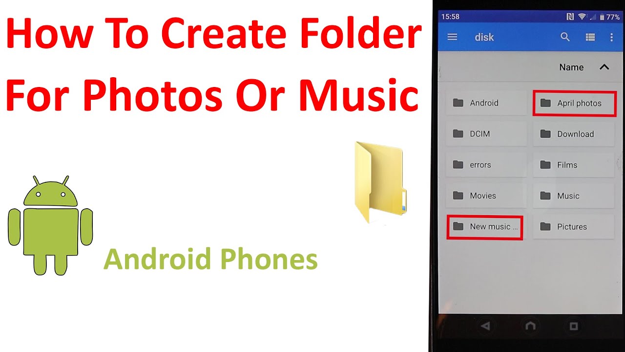 How To Create Folder For Photos Or Music On Android YouTube