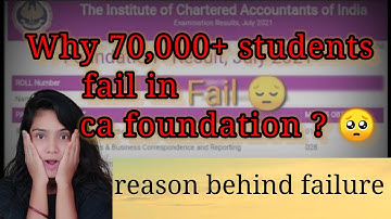 why 70,000 students fail in CA Foundation June 22 exam l reason behind failure l #cafoundation