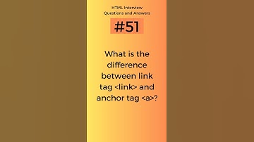 Difference between link tag and anchor tag | HTML Interview Questions and Answers Part - 51 #shorts