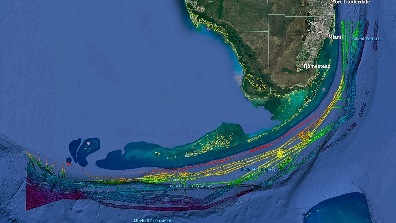 Florida Keys Deep 3D Fishing Map - StrikeLines Charts 