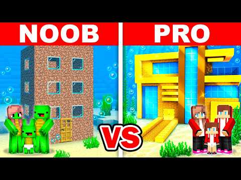 Mikey & JJ Family - OCEAN HOTEL Build Challenge in Minecraft