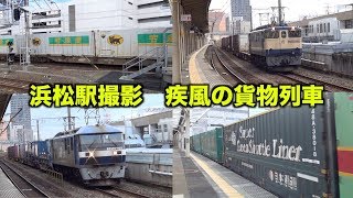 【貨物列車】昼夜の浜松駅を通過する疾風の貨物列車　全23本　Freight train of great power