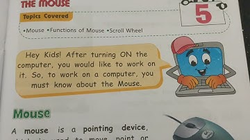 Class - 1, Subject- Computer, Video - 16, Part - 1, Ch- 5 (The Mouse) by Mrs Radhika