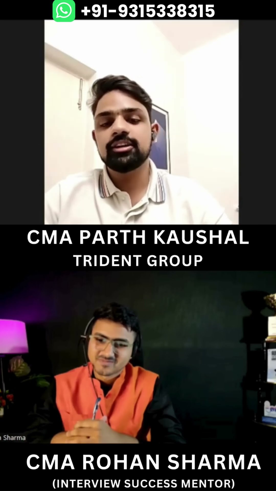 CMA Parth Kaushal video testimonial — CMA placement selection at Trident Group | Career Success Launchpad