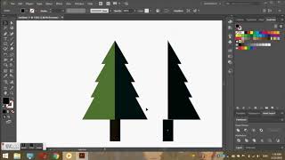 HOW TO MAKE A FLAT TREE  USING BASIC SHAPE       #ADOBE ILLUSTRATOR