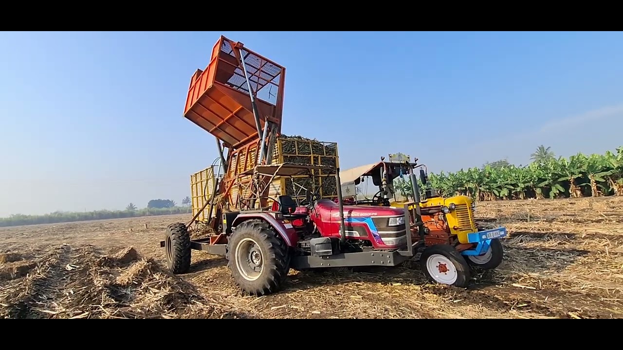 Sugarcane harvester S FAAM kolhapur new model Mahindra tractor in loding 🚜🚜🚜