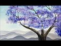 How to paint a Jacaranda Tree Easy Full Tutorial