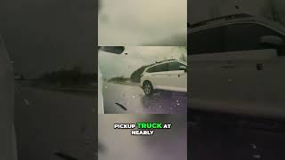 Caught on Camera: Car Crash in Heavy Rain, Highway Pileup! #shorts
