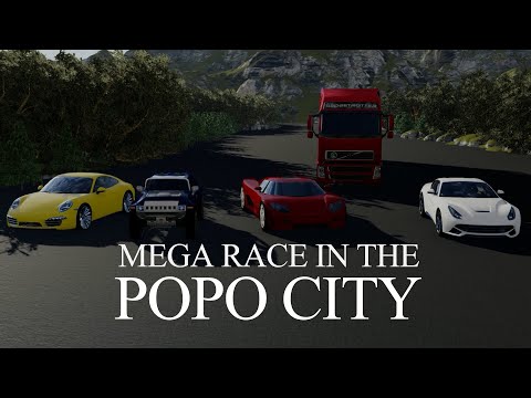 Mega Race in the Popo City | 3D Cartoon Car Race | Car Race | 3D Movie