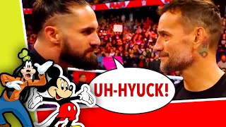 WWE RAW, CM Punk & Seth Rollins but it's Mickey & Goofy