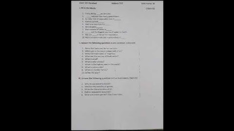 Class- 5 EVS question paper