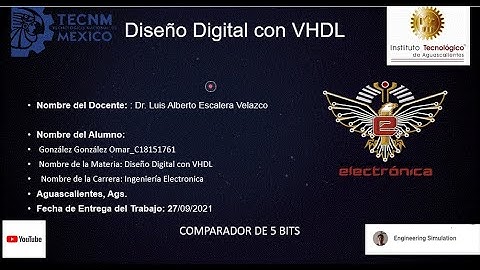 COMPARADOR DE 5BITS Diseño en VHDL