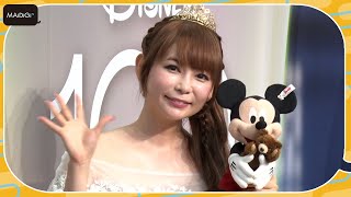 中川翔子、結婚祝福され「ありがとうございます」と笑顔　ドレス＆ティアラ姿でイベント登場　「Disney100 THE MARKET in 日本橋三越本店オープニングイベント」