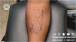 "Divine Grace on Skin: Khodal Goddess Tattoo at Tushar Singh's Tattoo Studio"