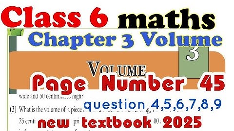 Class 6 Maths chapter 3 volume page number 45 #class6_maths_chapter3_volume_pagenumber45#std6_volum
