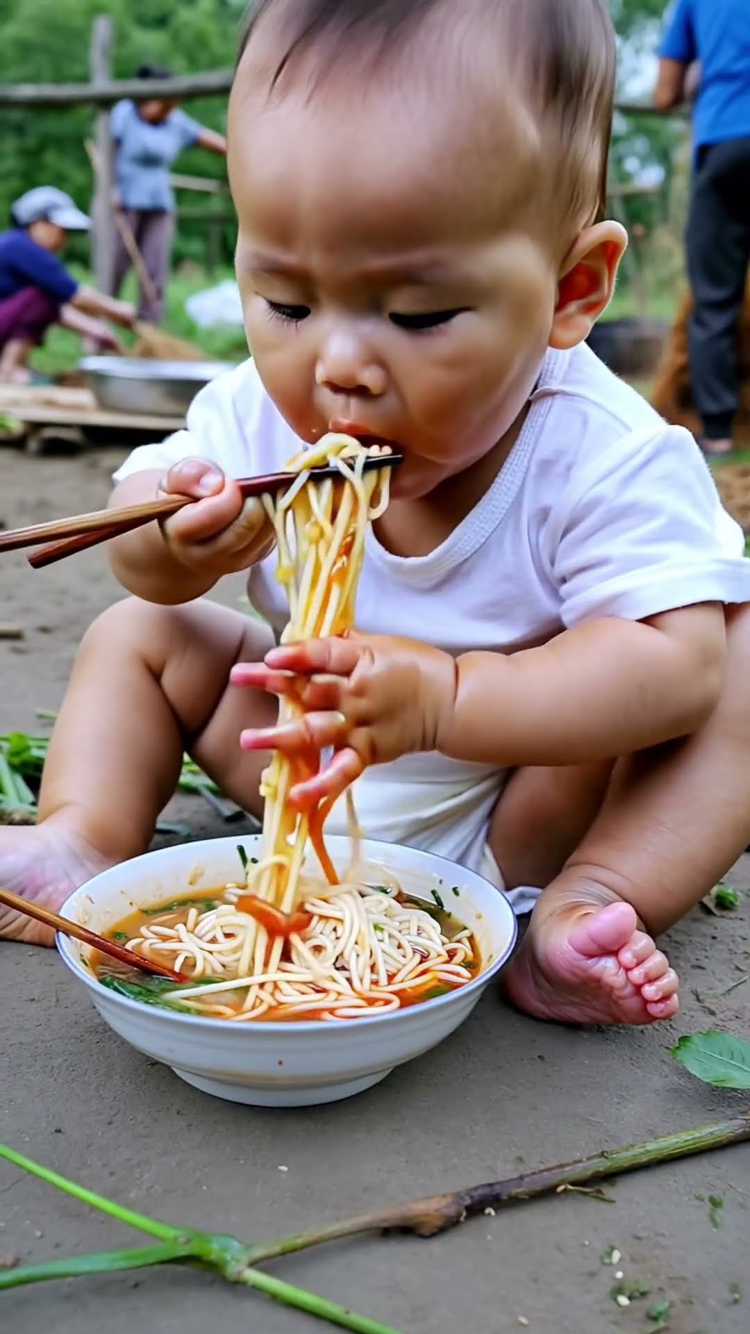 brud feeding hungry baby
