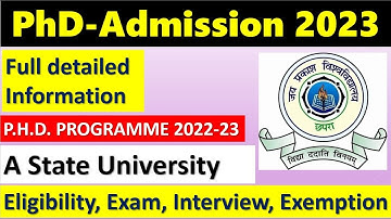 PhD Admission 2023 II State University II Direct Interview II All Branches